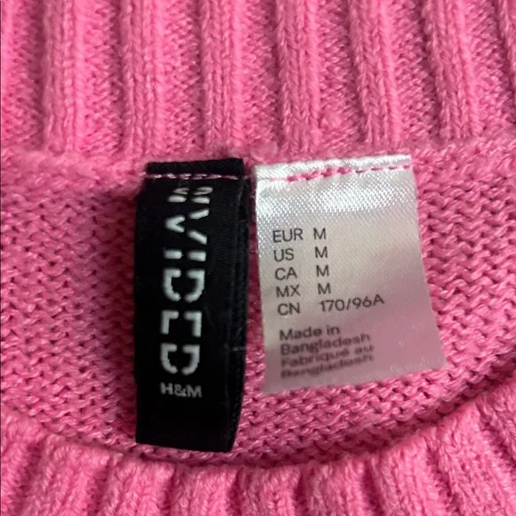 H&M Bright Pink Crew Neck Sweater - Picture 2 of 3